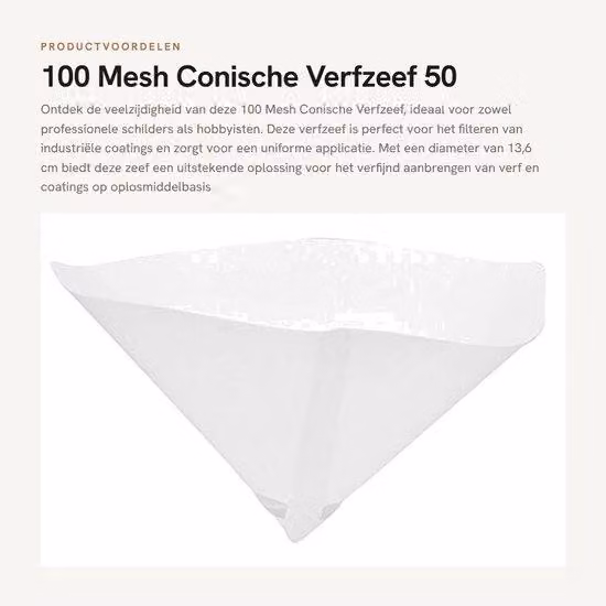 Filtri a rete da 100 mesh - Design robusto - Leggeri - Confezione da 50 pezzi - 13,6 cm