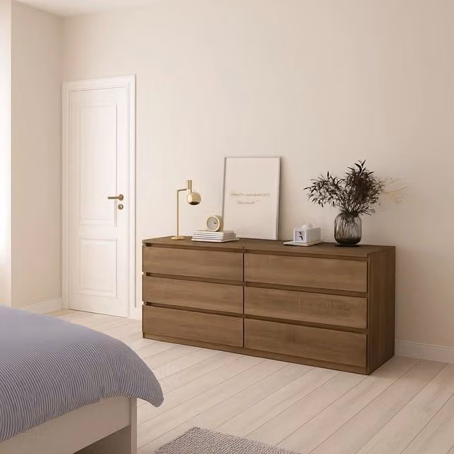 Credenza Joyce DMORA in Rovere, Buffet e Madia da Soggiorno o Cucina, L: 154 cm, P: 50 cm, H: 68 cm