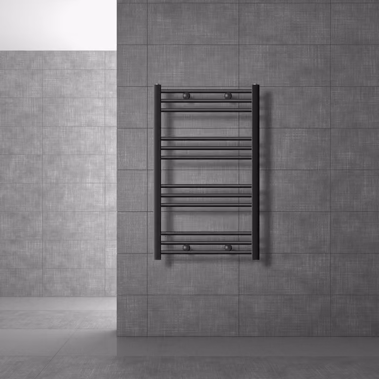 LuxeBath radiatore bagno Sahara - 600 x 800 mm - antracite - diritto con attacco laterale - radiatore scaldasalviette asciugacapelli, senza elemento riscaldante