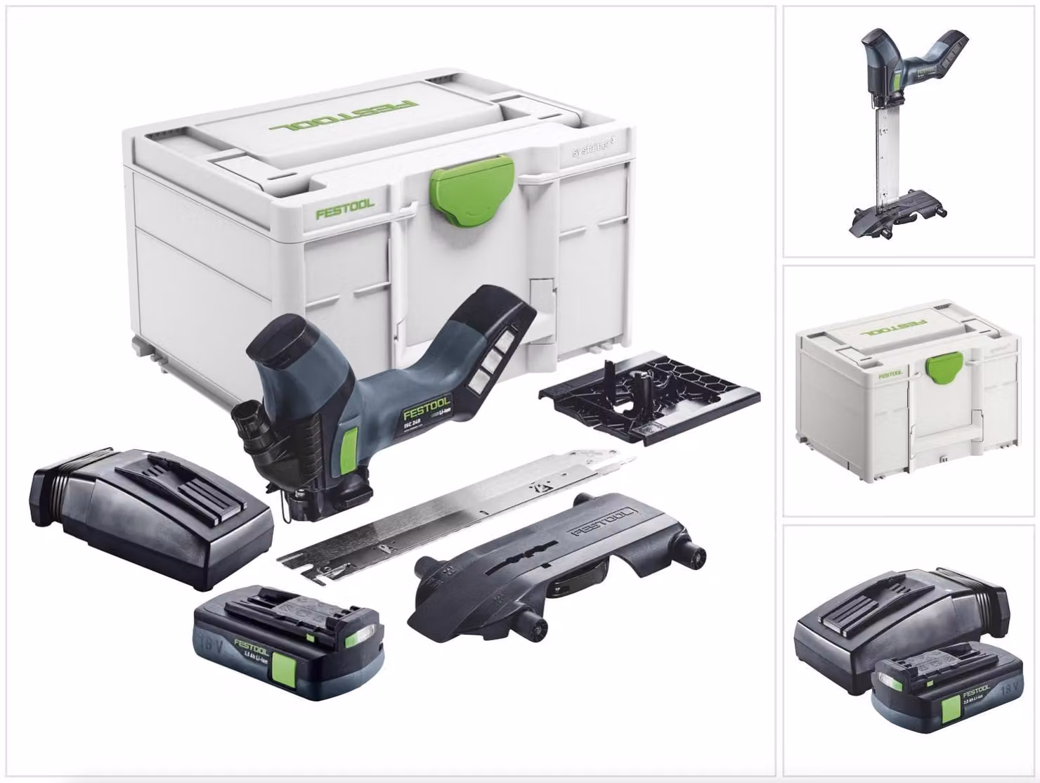 Seghetto a batteria Festool ISC 240 EB-Basic 18 V 240 mm + 1x batteria 3,0 Ah + caricabatterie + Systainer