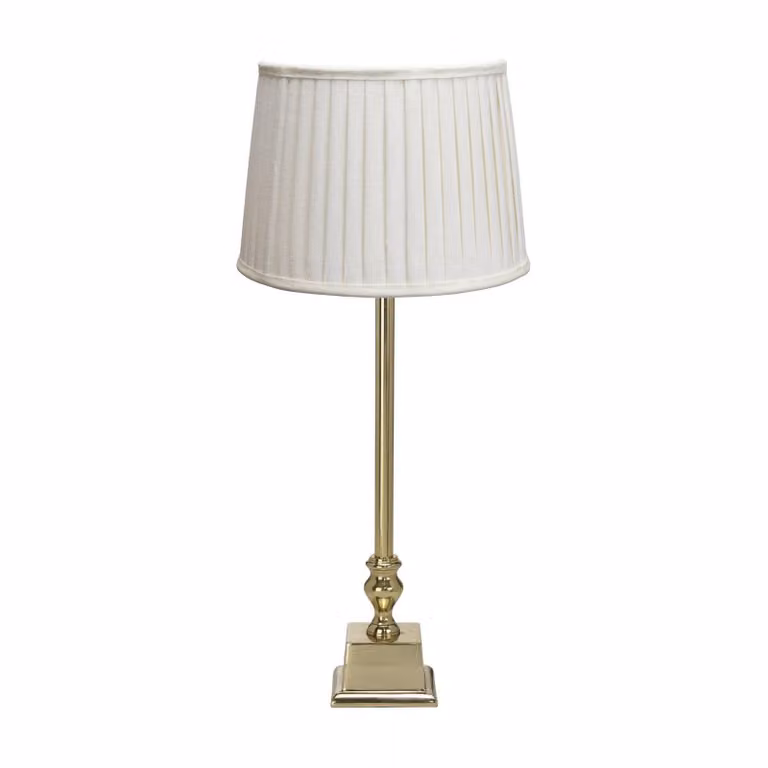 PR Home Lampada da tavolo Linné Sofia Plissé, Bianco / Opale, Soggiorno / Sala da pranzo, Tessuto / Stoffa / Seta, Lampada da tavolo