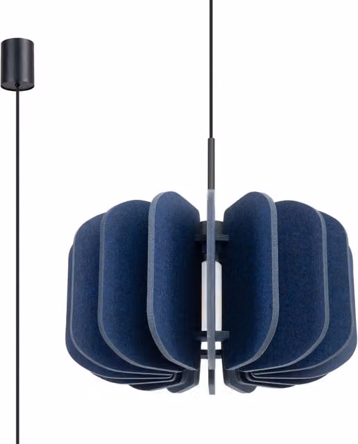 Lampada a sospensione BARDEO in feltro blu Ø45 E27 15W Pure Lume