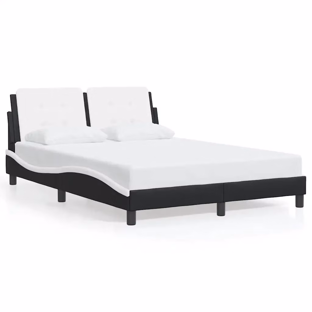 Struttura Letto Zadar Design Mania senza Materasso in Similpelle Nero e Bianco L/P/H: 200 x 140 x 74,5 cm – 2