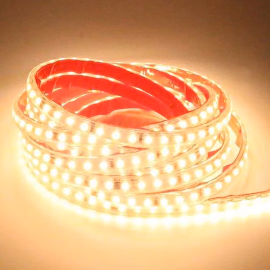 Striscia LED bianco caldo da 2 m, impermeabile, con interruttore per uso interno ed esterno