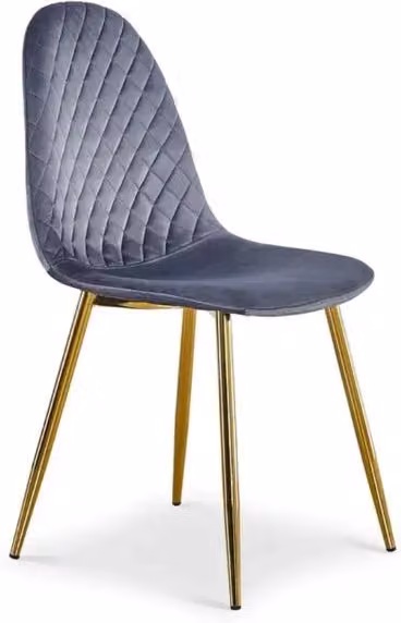 SET 4 SEDIA MARTA VELLUTO GRIGIO GAMBE ORO