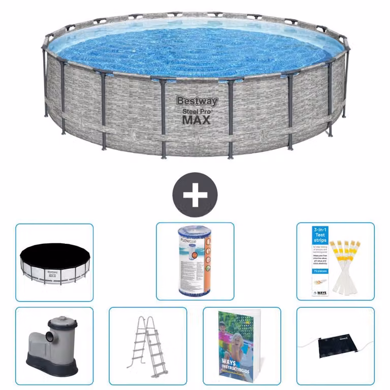 Bestway Steel Pro MAX, piscina in acciaio, forma rotonda - 549x122 cm - 6 pezzi, modello S619
