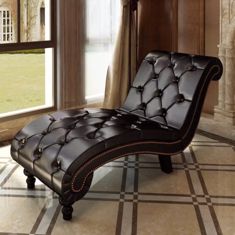 Maison Exclusive - Chaise longue in ecopelle marrone