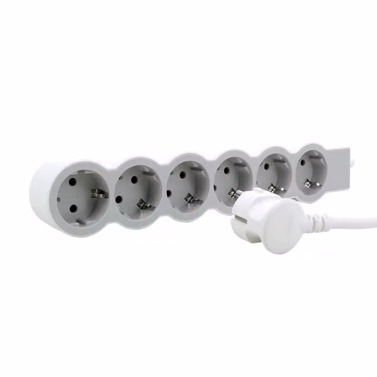 Presa piatta Legrand 6x presa, cavo da 5 metri bianco-grigio 694572