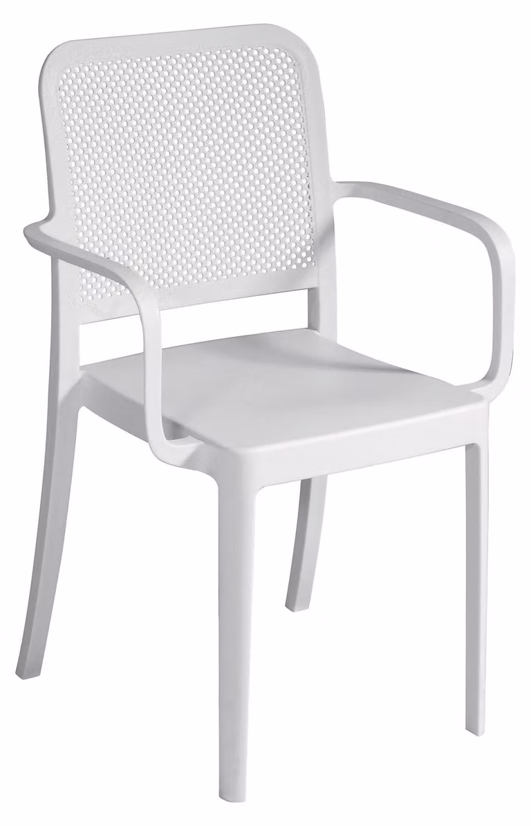 Sedia Impilabile da Giardino 56x52x86 cm in Polipropilene Bianca