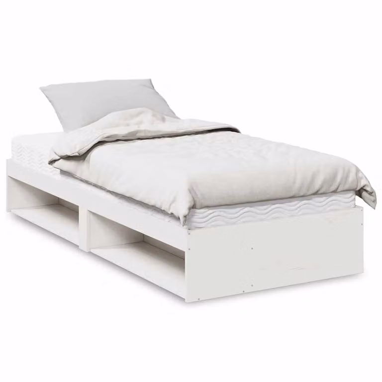 vidaXL Dormeuse Bianca con Materasso in Schiuma e Struttura in Legno di Pino Massello L: 200 cm, P: 80 cm
