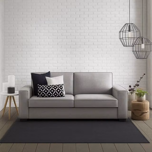 Divano a 2 posti Ayramah TALAMO ITALIA in tessuto Grigio, design moderno con braccioli slim, L: 180 cm, H: 90 cm, P: 95 cm – 1