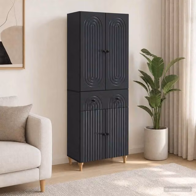 Set di armadi 2 pz Nero Legno ingegnerizzato 3416485