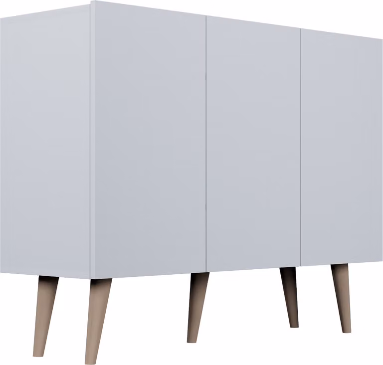 Ampia cassettiera su gambe in legno massiccio TORONTO bianco