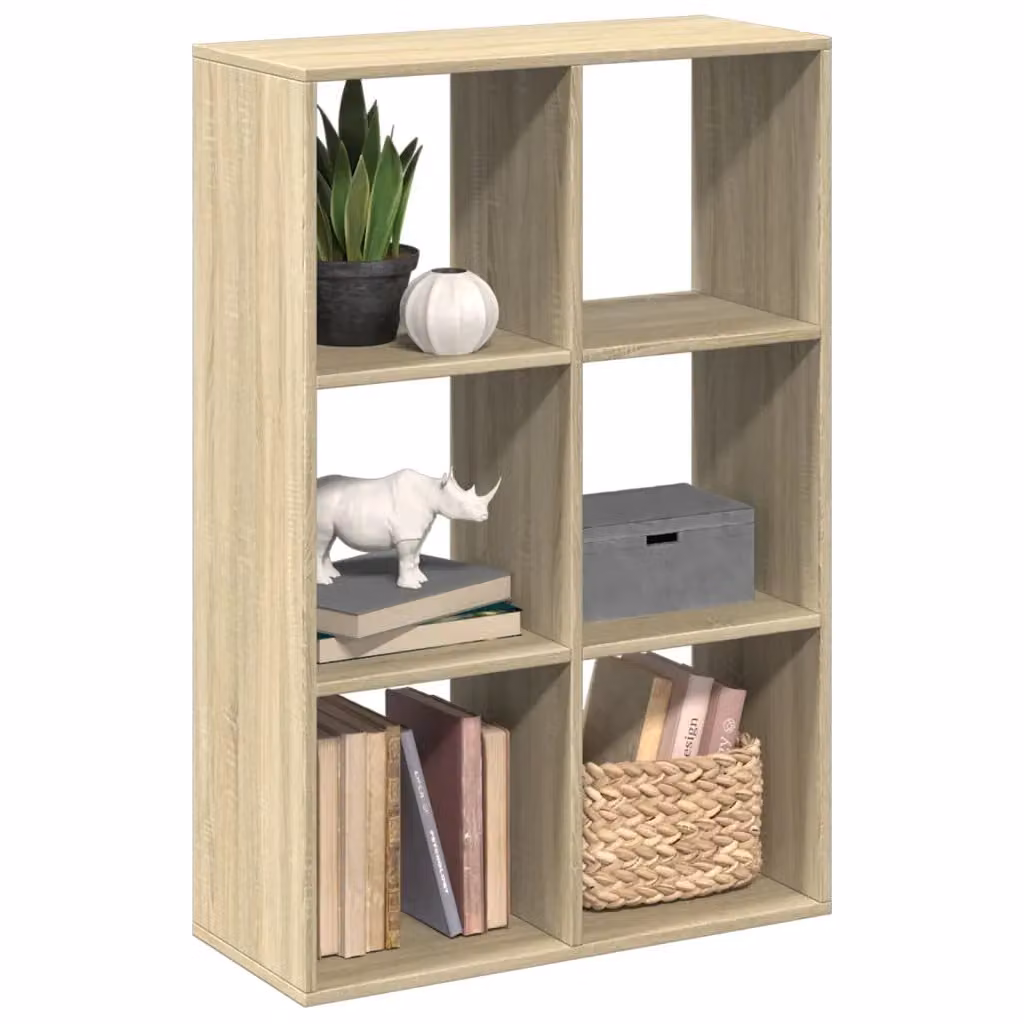 Libreria Divisorio Moderna vidaXL in MDF Colore Rovere Sonoma e Beige L: 69,5 cm, P: 29 cm, H: 103,5 cm