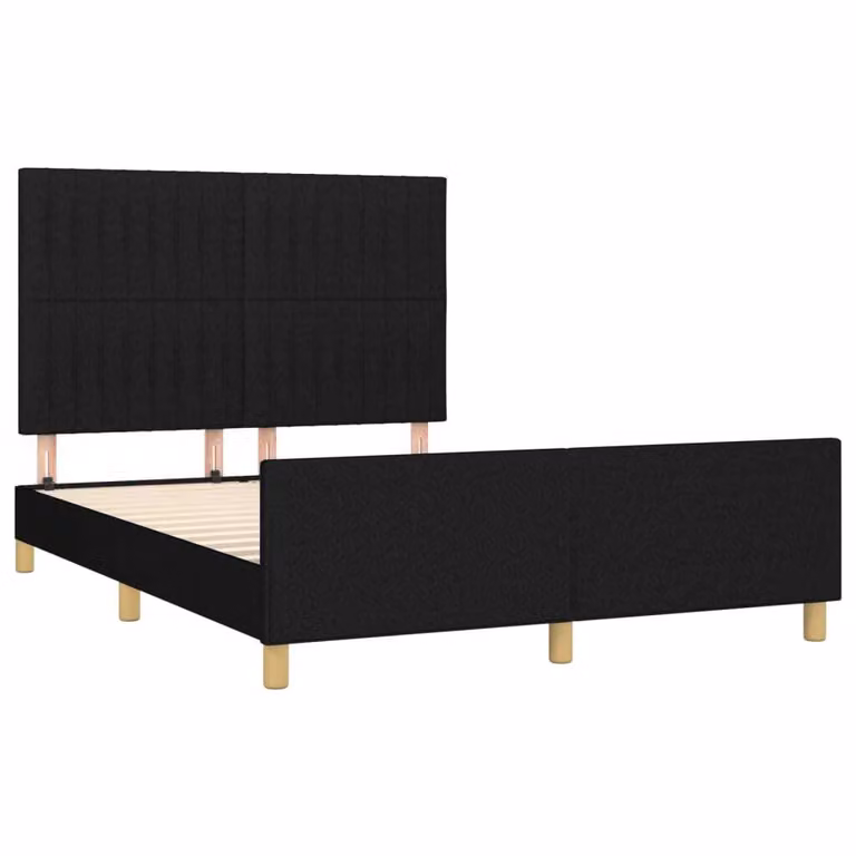 Giroletto senza Materasso Nero 140x200 cm in Tessuto