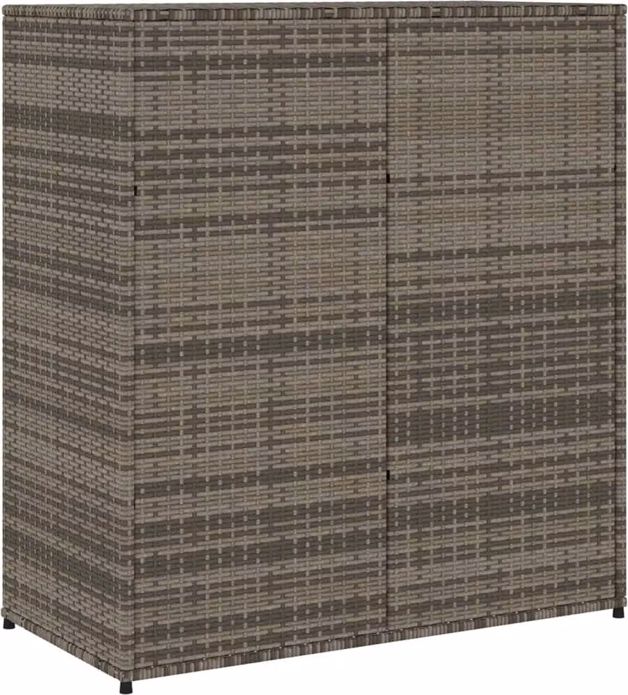 Armadietto Portaoggetti Giardino Grigio 105x55x113cm Polyrattan