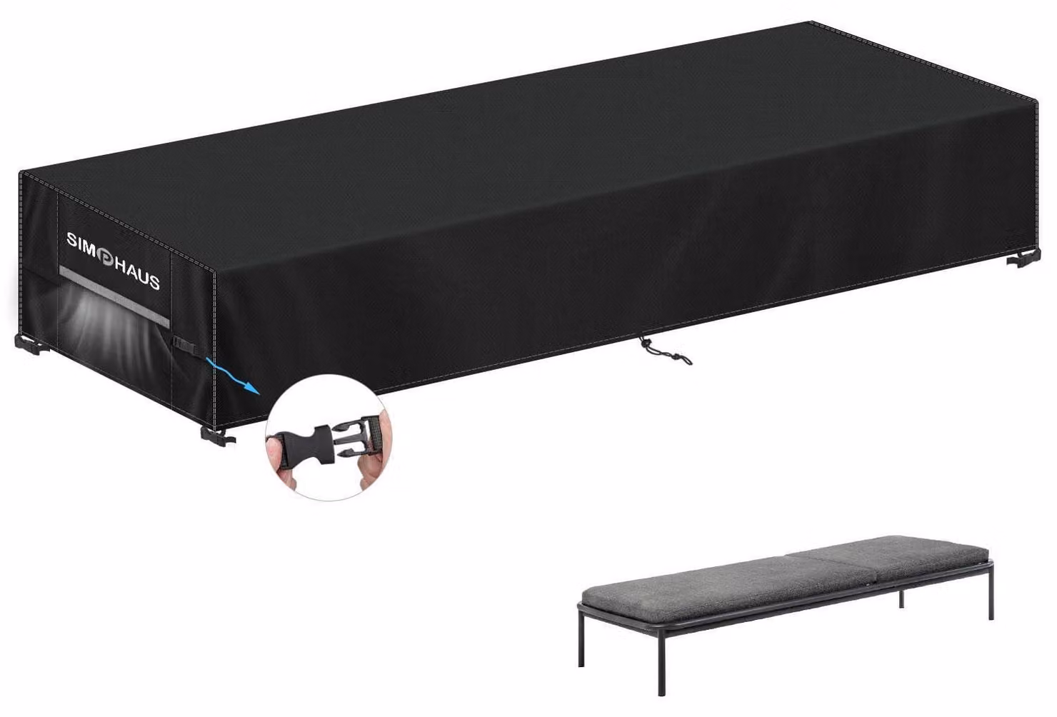 Copertura impermeabile per sedia da giardino, resistente ai raggi UV, dimensioni 220x80x40 cm, realizzata in tessuto Oxford 420D