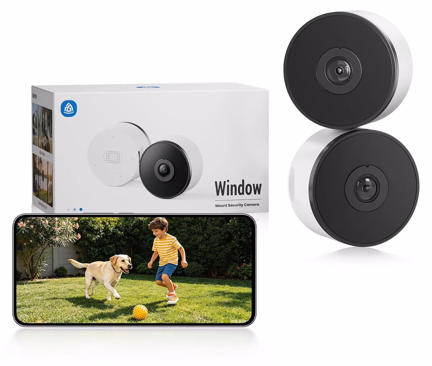 Telecamere di sicurezza 2 pezzi - 3MP, risoluzione 2K Ultra HD - Connessione Wi-Fi 2.4/5 GHz - Visione notturna a colori
