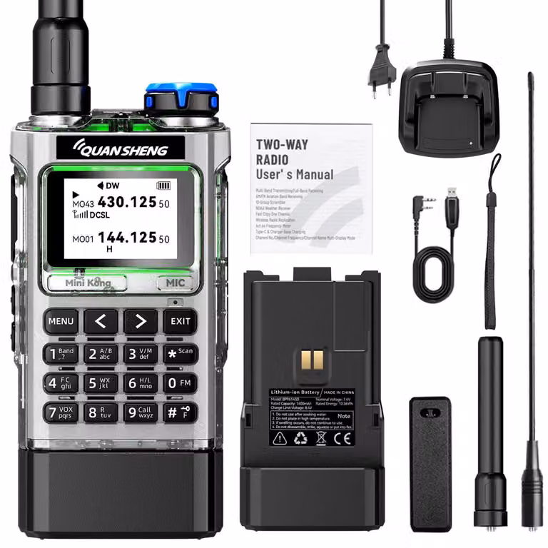Portatile ricetrasmittente con batteria da 2500 mAh e 200 canali