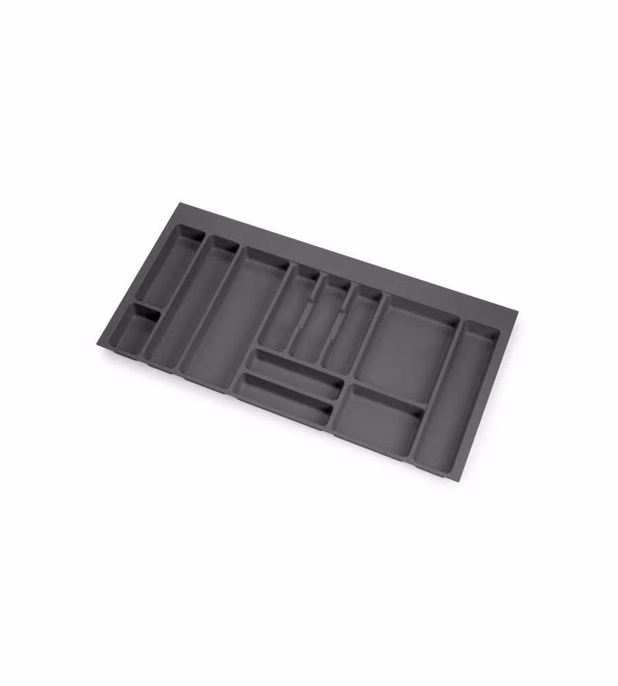 Portaposate per cassetto da cucina Emuca Optima per Vertex/Concept 500, modulo 1.000 mm, Spalle 16mm, plastica, grigio antracite