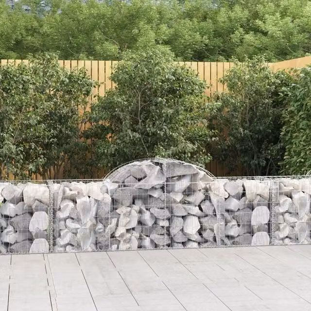Set di 50 Cesti Gabbioni ad Arco Videx in Acciaio Zincato Grigio L: 200 cm, P: 50 cm, H: 60/80 cm