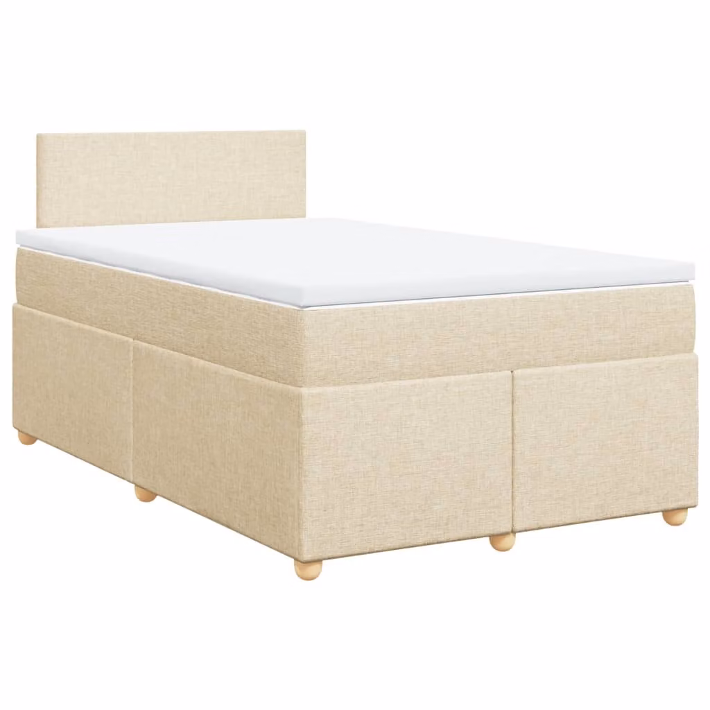 Giroletto a Molle con Materasso Crema 120x200 cm in Tessuto
