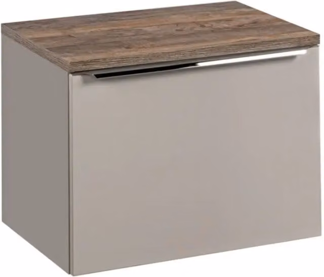 Set da bagno VANTA taupe: mobile sottolavabo 60cm + piano lavabo