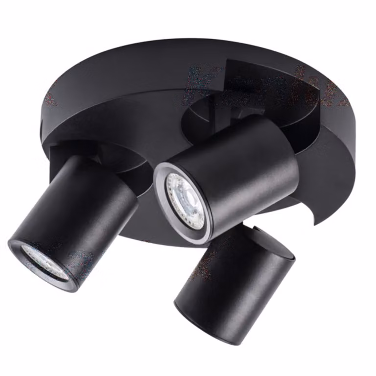 Lampada da soffitto LAURIN nera 3xGU10x35W in alluminio, dimensioni: 11x22x22 cm, IP20, Kanlux