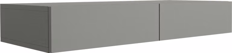 Comò sospeso con due cassetti, frontale liscio, colore verde aloe, dimensioni 100 x 39,6 x 16 cm