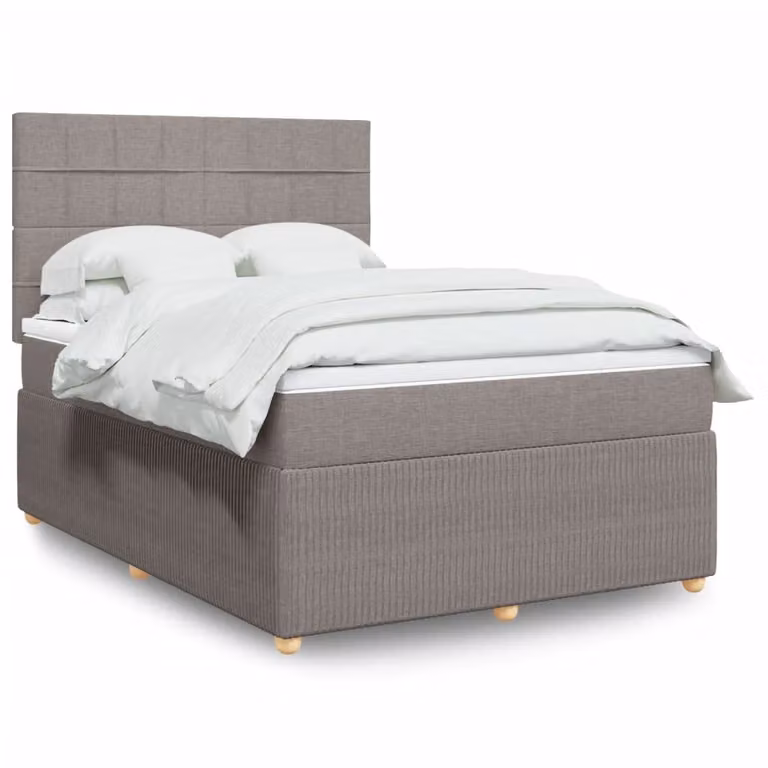 Maison Exclusive - Giroletto a Molle con Materasso Tortora 140x190 cm in Tessuto