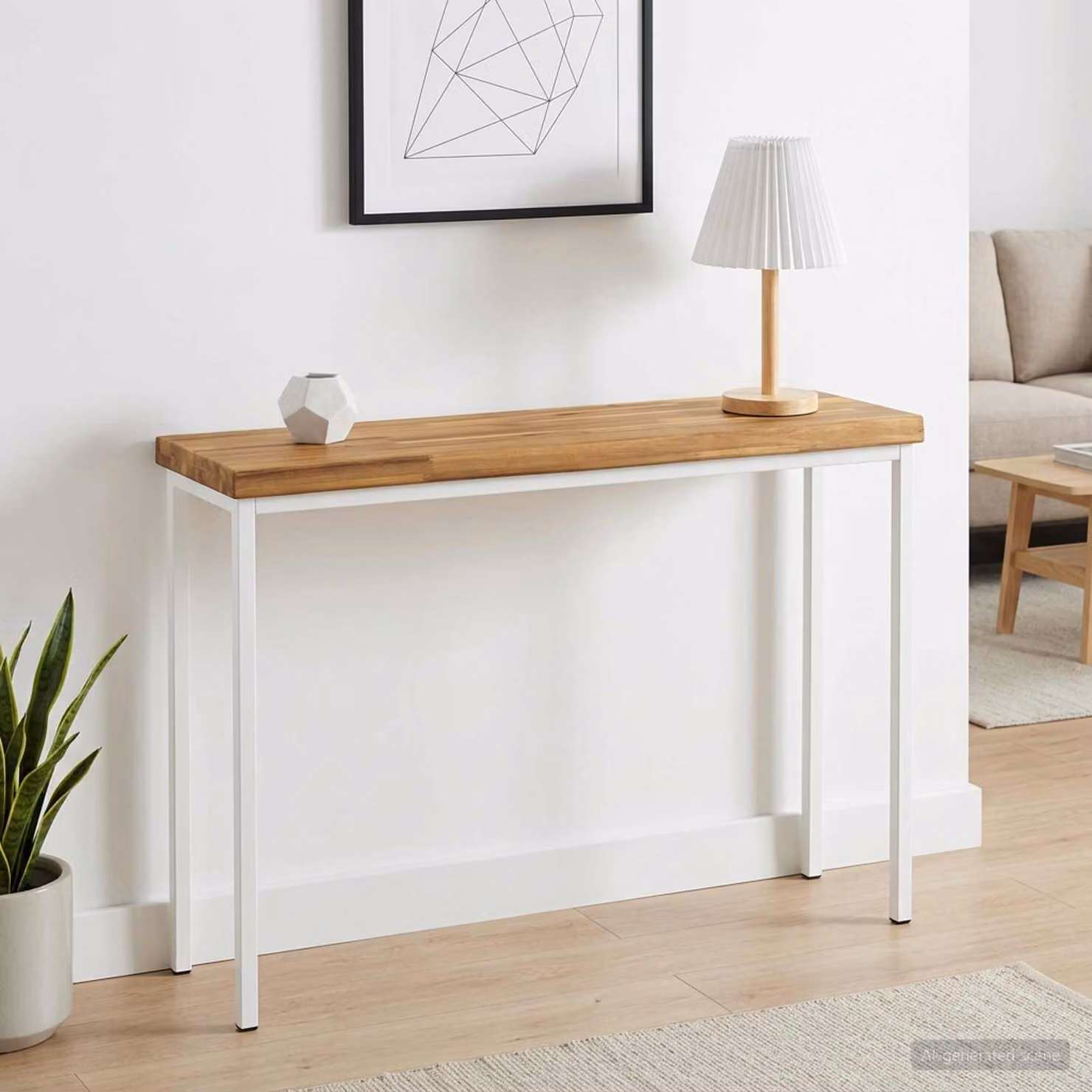 Piano del tavolo rettangolare in legno di acacia vidaXL con bordo naturale, marrone e bianco, L 90 cm x P 20 cm x H 3 cm