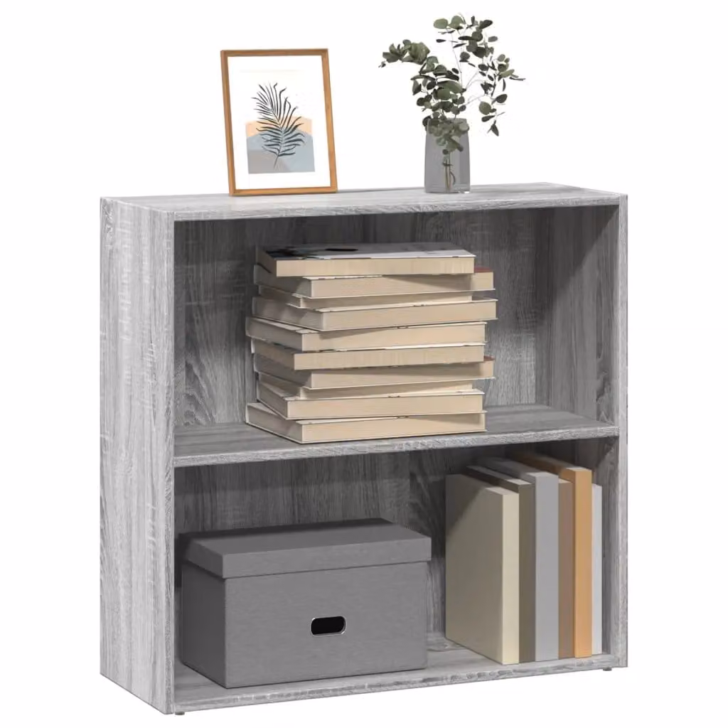 Libreria moderna vidaXL in legno e MDF, Grigio, L 80 x P 30 x H 77 cm
