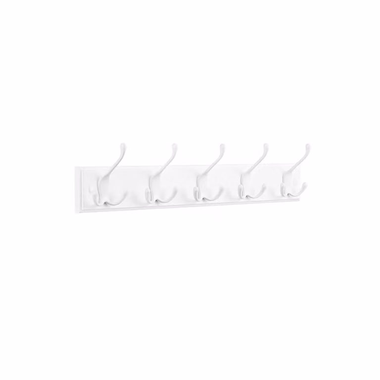Appendiabiti da Parete con 5 Ganci Tripli in Metallo, 5 Ganci (50,4l x 4,6H cm)