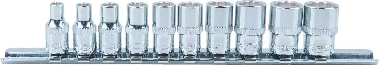 KS TOOLS 1/4" CHROMEplus Set di bussole da 12 pezzi 10 pezzi 4-13 mm - 918.0615