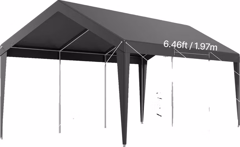 Tettuccio per auto, struttura resistente, design idrorepellente, grigio 10x20FT