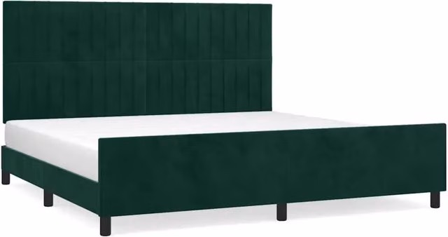 Letto matrimoniale | Letto per adulti | Giroletto senza Materasso Verde Scuro 200x200 cm in Velluto