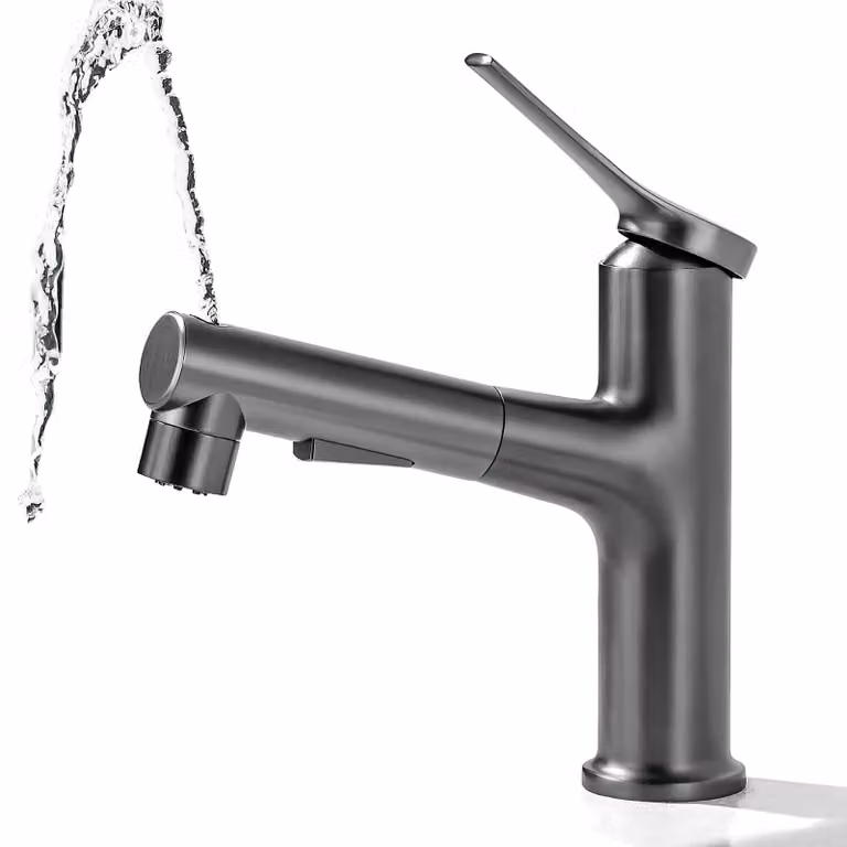 Miscelatore da lavabo estraibile con controllo duale