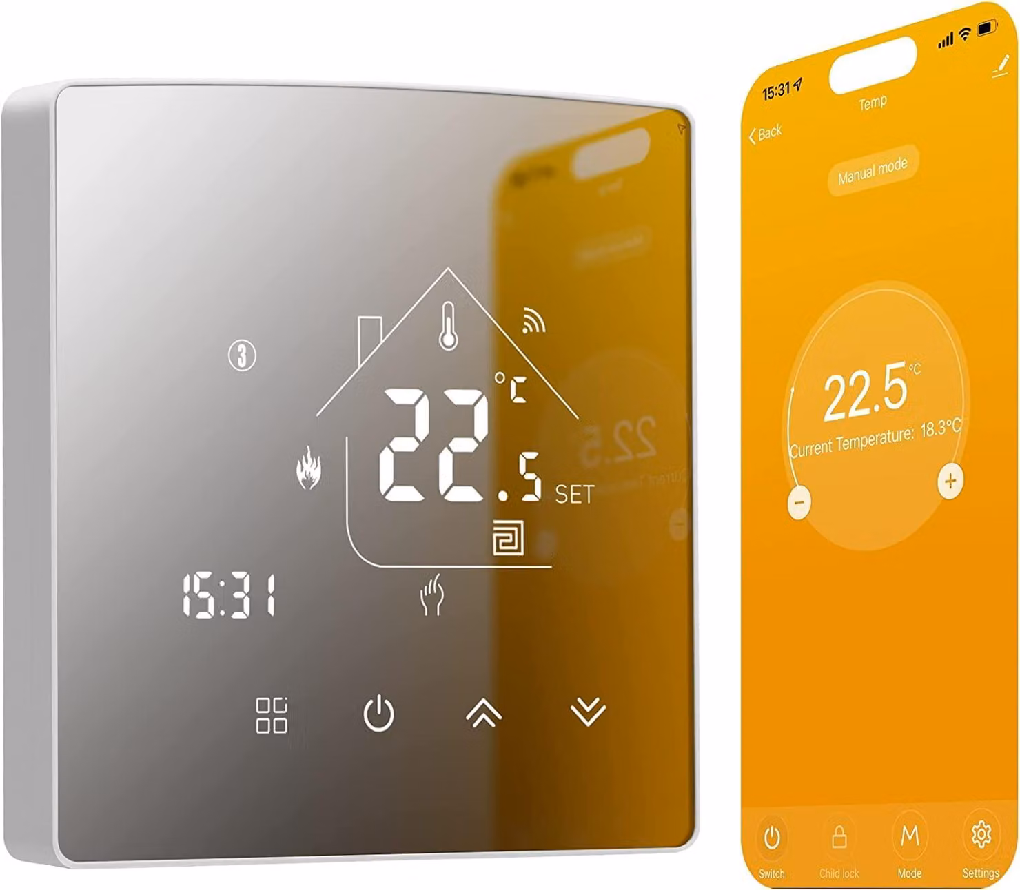 Termostato per riscaldamento Wi-Fi, termostato intelligente con touchscreen
