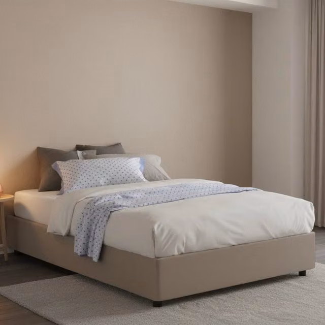 Letto Atar Talamo Italia con Materasso Incluso, Grigio, L/P/H: 205 x 120 x 32 cm