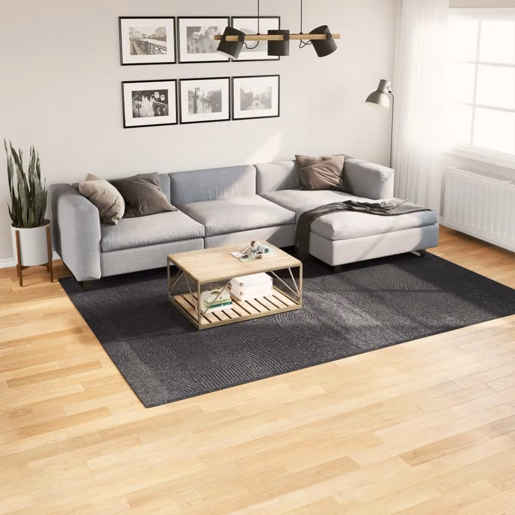 vidaXL Tappeto IZA a Pelo Corto in Poliestere con Design Scandinavo e Geometrico, Antracite, L: 200 cm, P: 280 cm