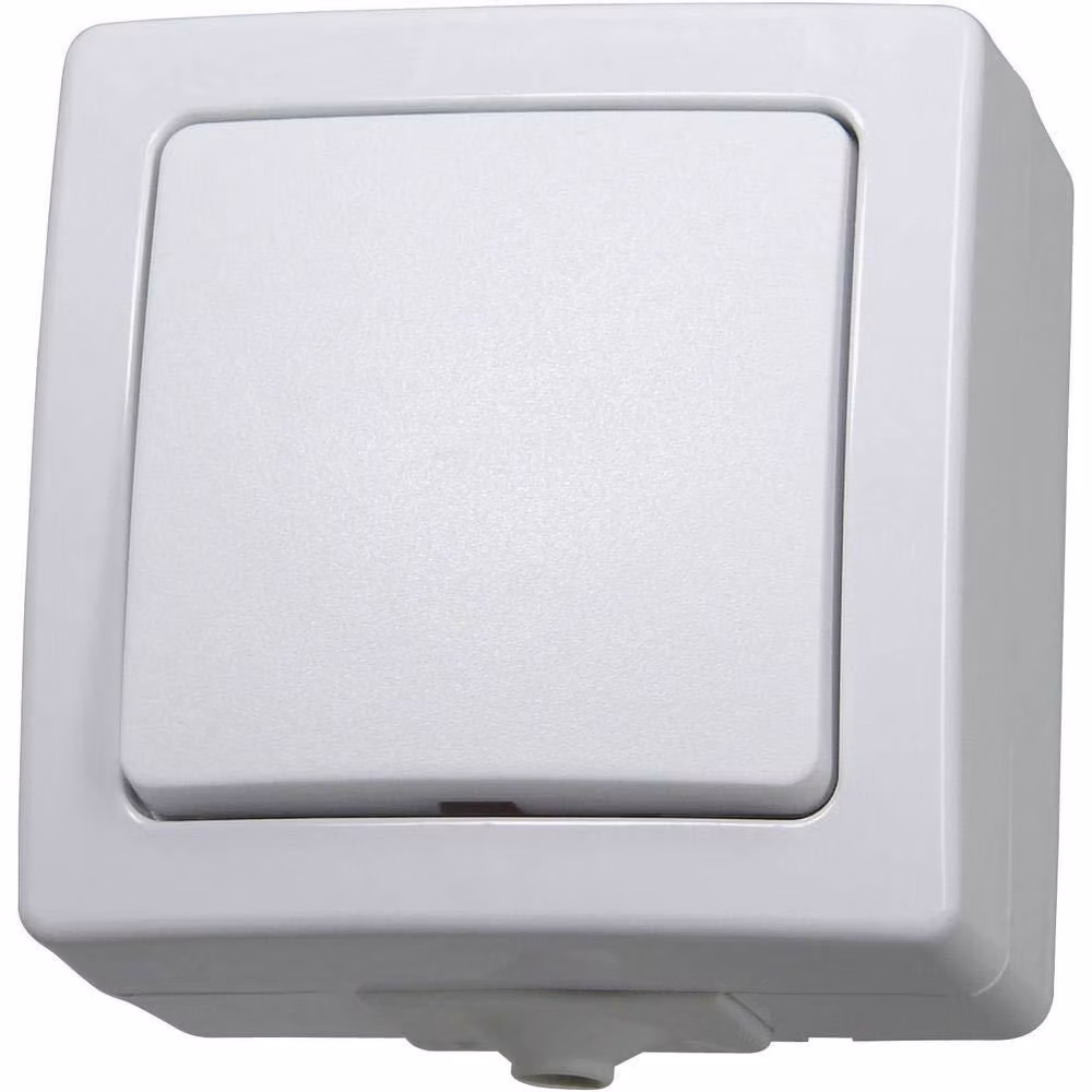 Interruttore da incasso per ambienti umidi, serie Nautic, colore bianco artico, grado di protezione IP44, 250 V/10 A