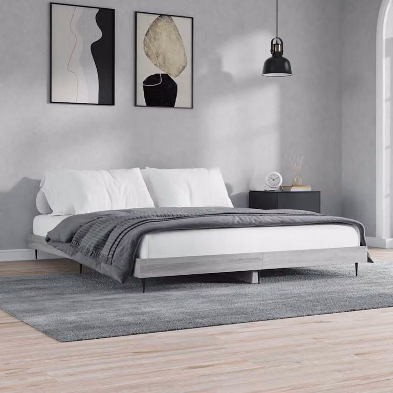 Giroletto vidaXL Grigio Sonoma in Legno e Metallo L 120 cm x P 200 cm