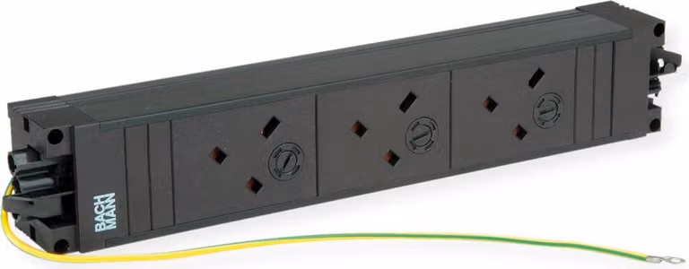 BACHMANN BASE A PASSO 3xUK 45° GST18 incl. messa a terra, nero