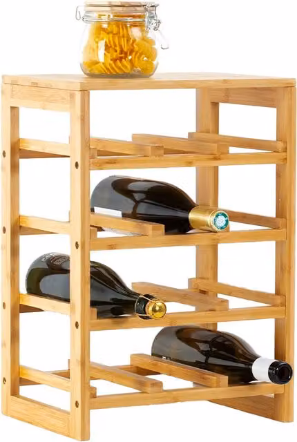 Scaffale Portabottiglie Five Simply Smart in Bamboo Naturale Marrone per 12 Bottiglie