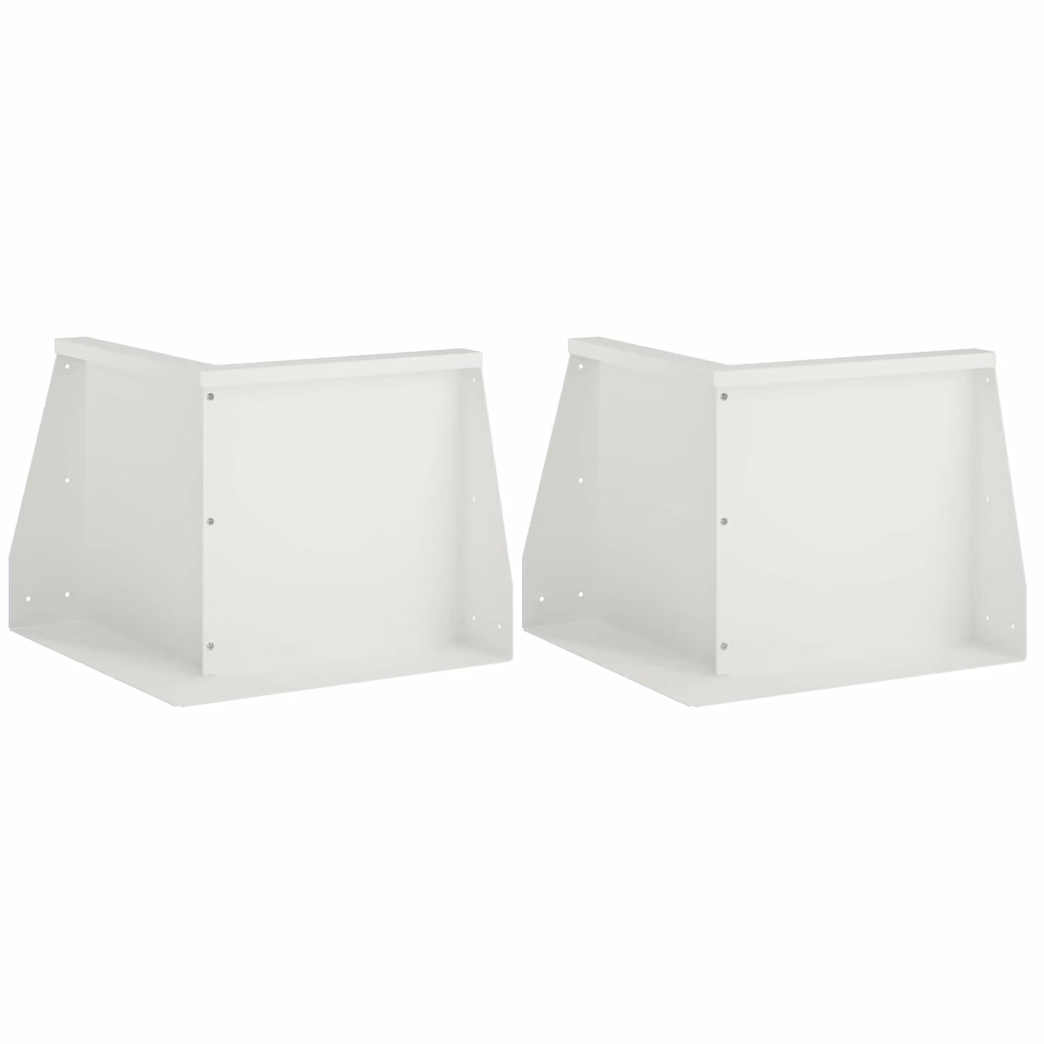 Set di 2 pezzi di aiuole rialzate vidaXL in acciaio bianco per giardino, L/P/H: 50 x 50 x 50 cm