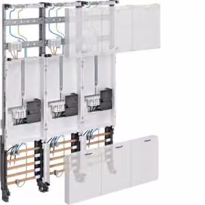 Array completo, univers Z 3ZP, H=1050mm, 3 poli - Pannello contatori 3 contatori kWh 0 file ZL33W4N