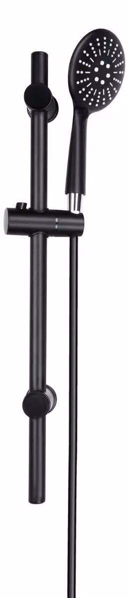 Set doccia e vasca con doccetta - Soffione con tubo flessibile e asta doccia a 3 getti - Set completo di rubinetteria per doccia, nero, per bagno