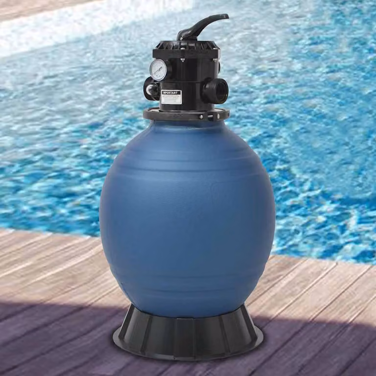 Filtro a sabbia per piscine vidaXL con valvola a 6 posizioni, blu, diametro 460 mm