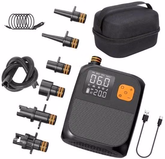 Compressore elettrico da 80 W per SUP, pompa doppia per trampolini gonfiabili e giochi gonfiabili, senza batteria