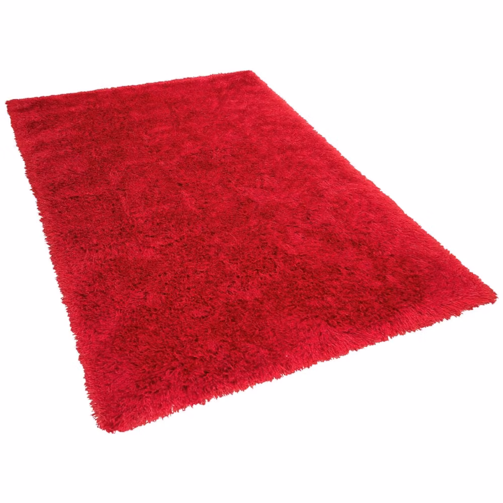 Tappeto Shaggy Beliani Rosso Rettangolare in Poliestere L 200 cm x P 300 cm – 2